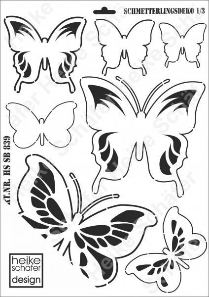 Schablone-Stencil A3 372-0839 Schmetterlingsdeko